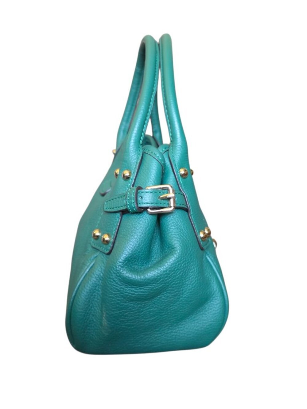 Dooney & Bourke Belvedere Logo Lock Satchel Jade Green Pebble Leather Bag - Picture 9 of 16
